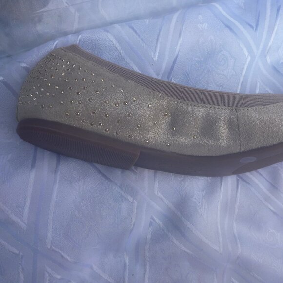 New Jessica Simpson 9.5 Sandaze Ballet Flat Gold Crystals Elastic Sparkle - Picture 9 of 14